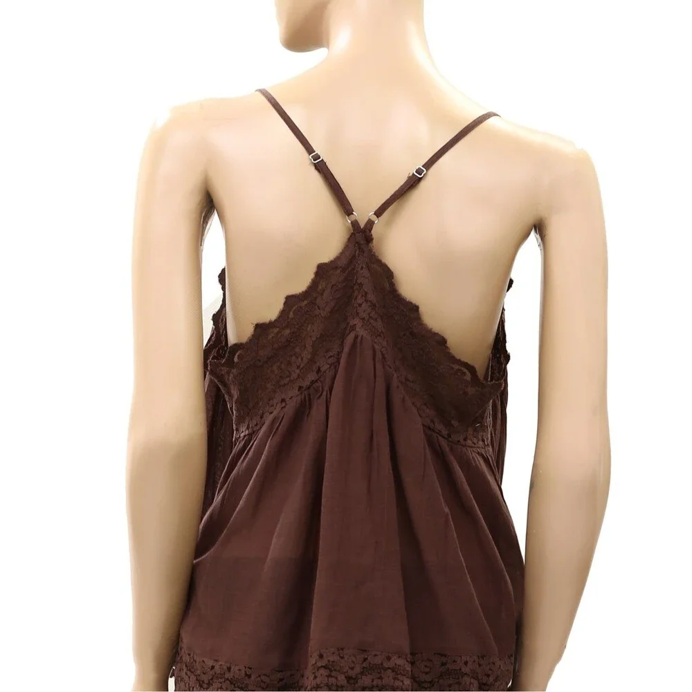 Intimately Free People Fiona Cami Blouse Top Tank Sleeveless Lace Slip XL 289771